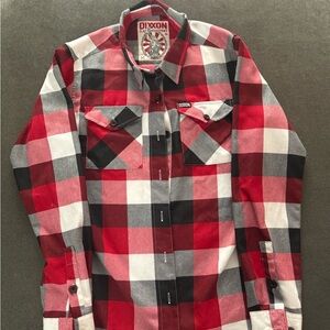 DIXXON Red, Black, and White Plaid Shirt